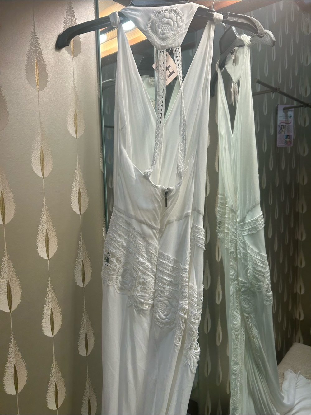 Haute Hippie White Embroidered V-Neck Wedding Dress - Picture 2 of 5